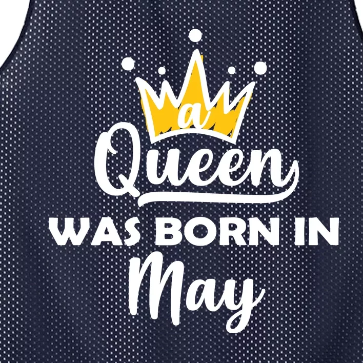 A Queen Was Born In May Birthday Mesh Reversible Basketball Jersey Tank