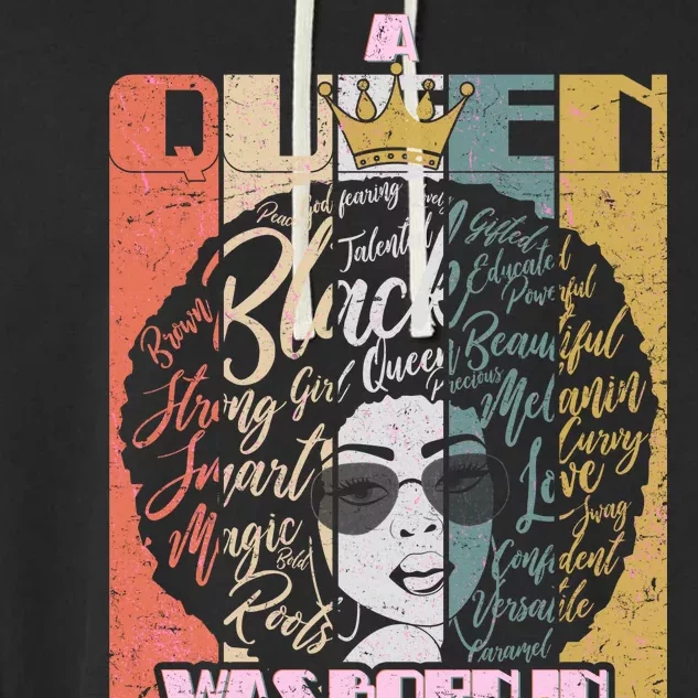 A Queen Was Born In November Happy Garment-Dyed Fleece Hoodie