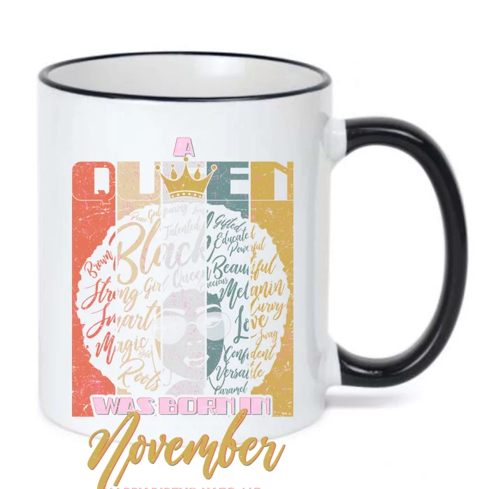 A Queen Was Born In November Happy Black Color Changing Mug