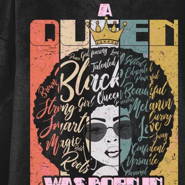 A Queen Was Born In October Hooded Wearable Blanket