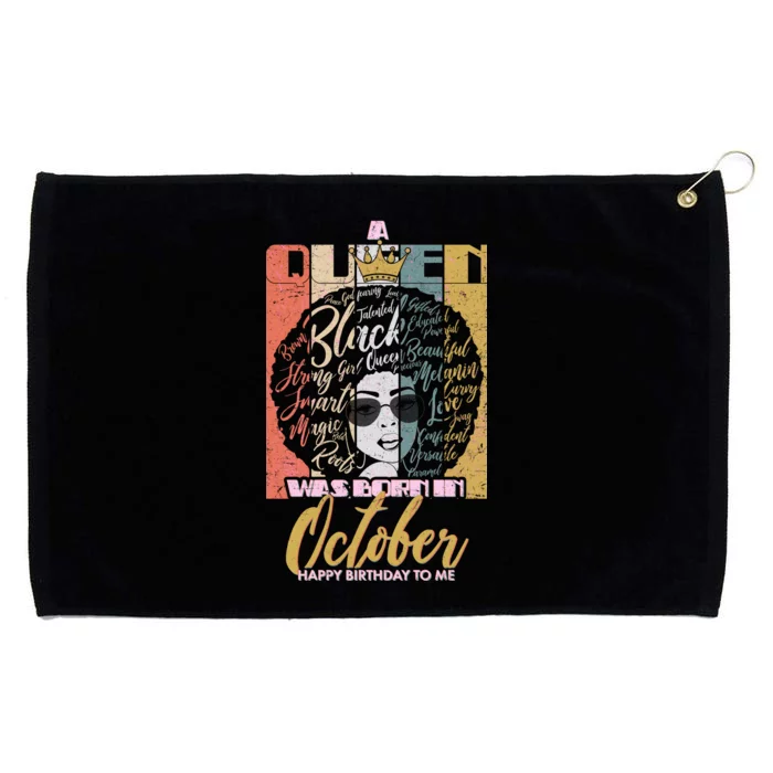 A Queen Was Born In October Grommeted Golf Towel