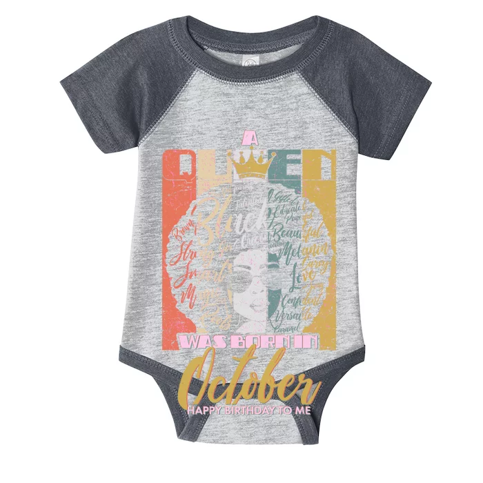 A Queen Was Born In October Infant Baby Jersey Bodysuit