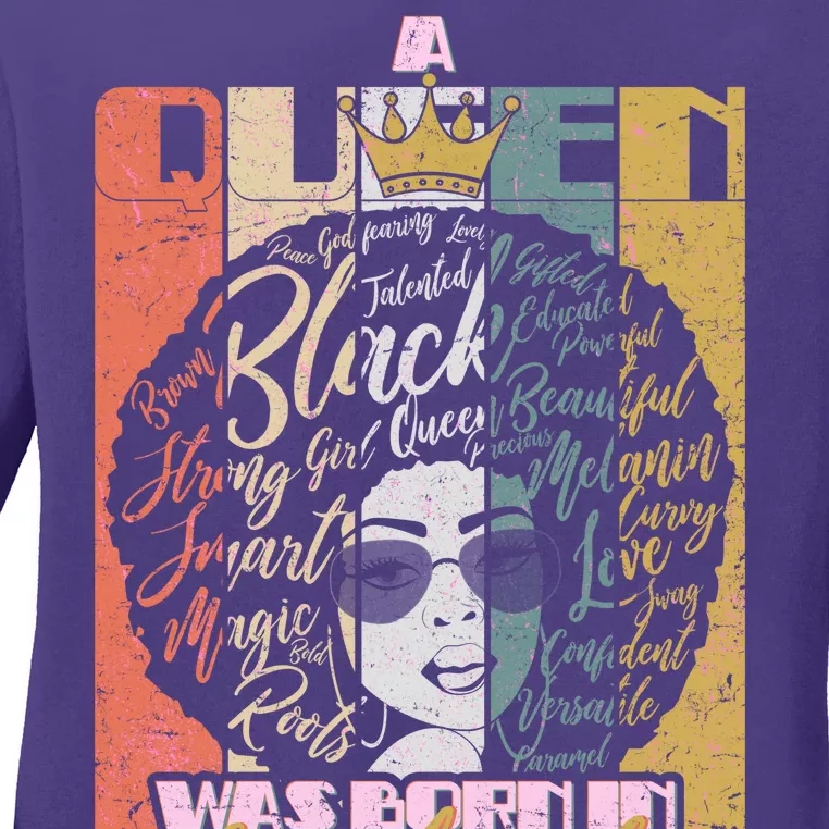 A Queen Was Born In September Ladies Long Sleeve Shirt