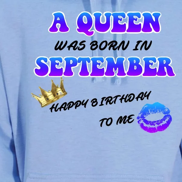 A Queen Was Born In September Happy Birthday To Me Unisex Surf Hoodie