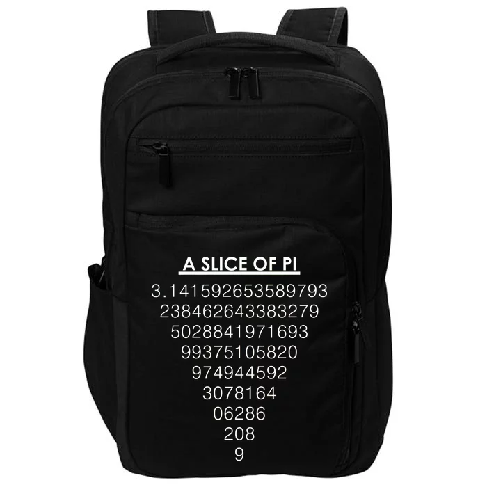 A Slice of Pi Pie Funny Pi Day Math Geek Logo Impact Tech Backpack