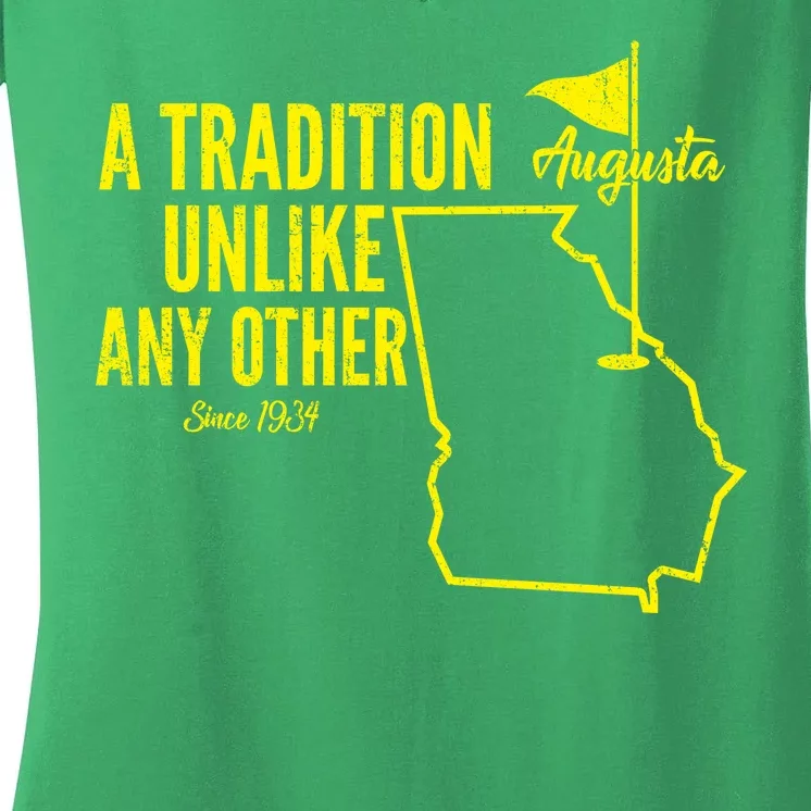 A Tradition Unlike Any Other Augusta Georgia Golfing Women's V-Neck T-Shirt