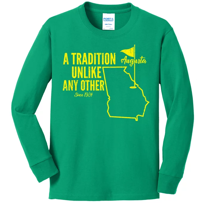 A Tradition Unlike Any Other Augusta Georgia Golfing Kids Long Sleeve Shirt