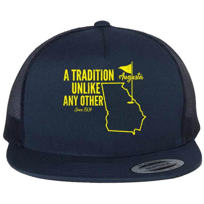 A Tradition Unlike Any Other Augusta Georgia Golfing Flat Bill Trucker Hat