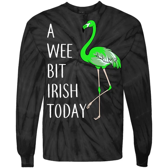 A Wee Bit Irish Today Flamingo Tie-Dye Long Sleeve Shirt