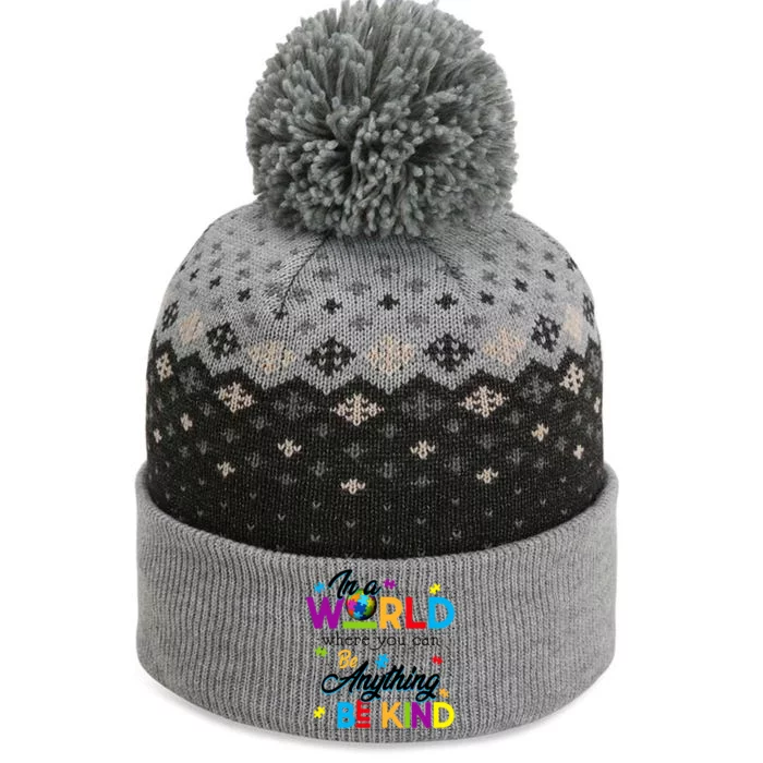 A World With Kindness Autism Awareness The Baniff Cuffed Pom Beanie