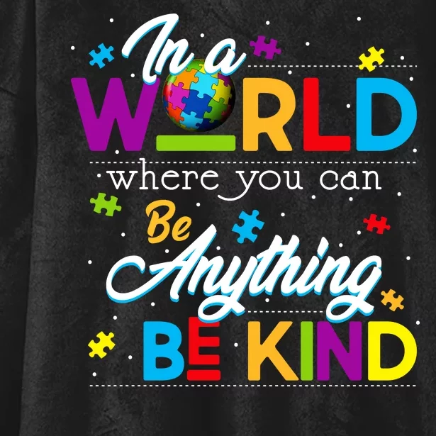 A World With Kindness Autism Awareness Hooded Wearable Blanket