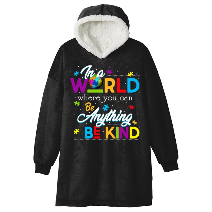 A World With Kindness Autism Awareness Hooded Wearable Blanket