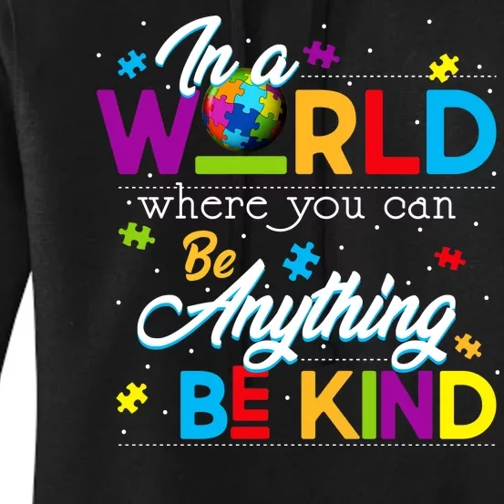 A World With Kindness Autism Awareness Women's Pullover Hoodie