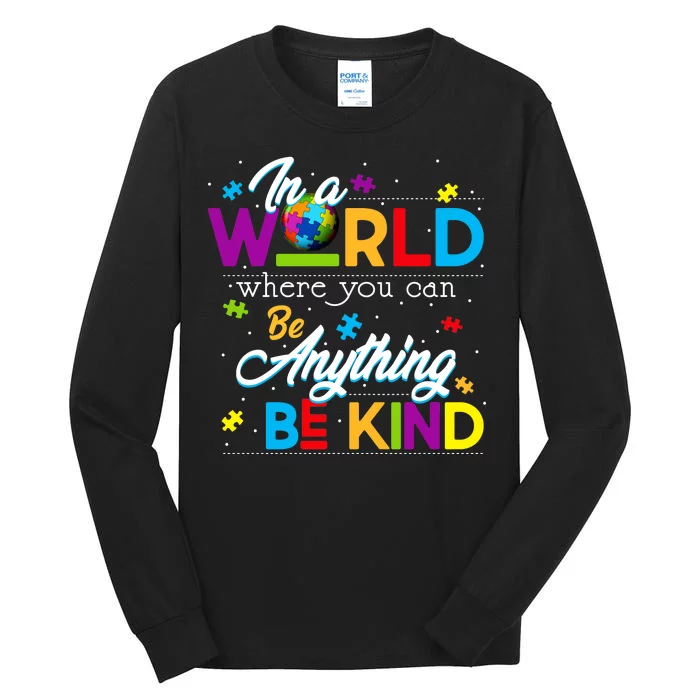 A World With Kindness Autism Awareness Tall Long Sleeve T-Shirt