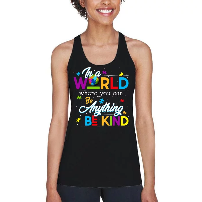 A World With Kindness Autism Awareness Women's Racerback Tank