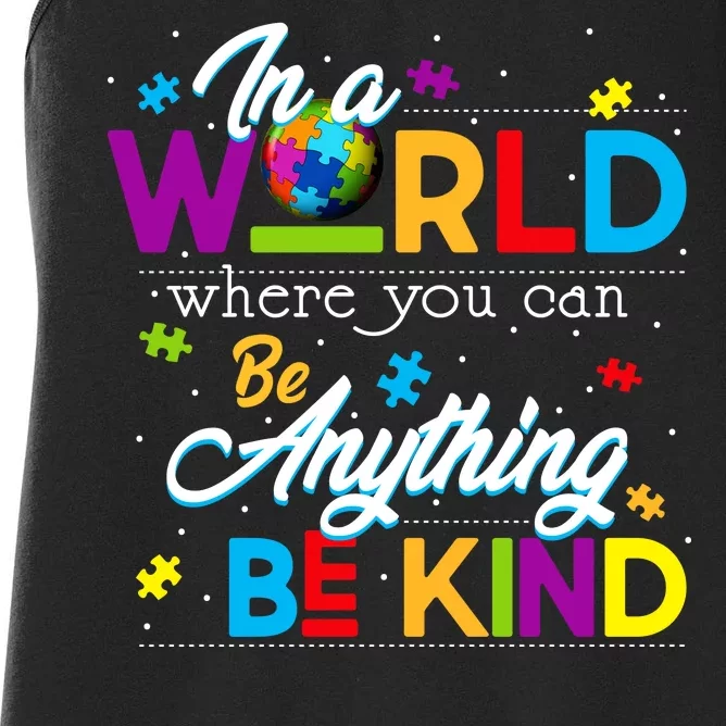 A World With Kindness Autism Awareness Women's Racerback Tank