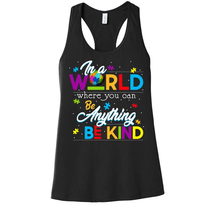 A World With Kindness Autism Awareness Women's Racerback Tank