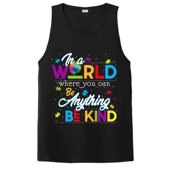 A World With Kindness Autism Awareness Performance Tank