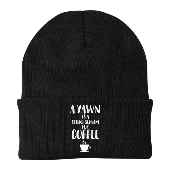 A Yawn Is A Silent Scream For Coffee Knit Cap Winter Beanie