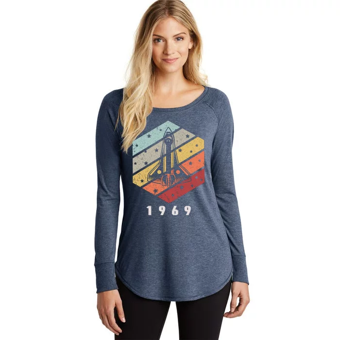 Apollo 11 1969 NASA Space Moon Landing Astronaut Vintage Retro Women's Perfect Tri Tunic Long Sleeve Shirt