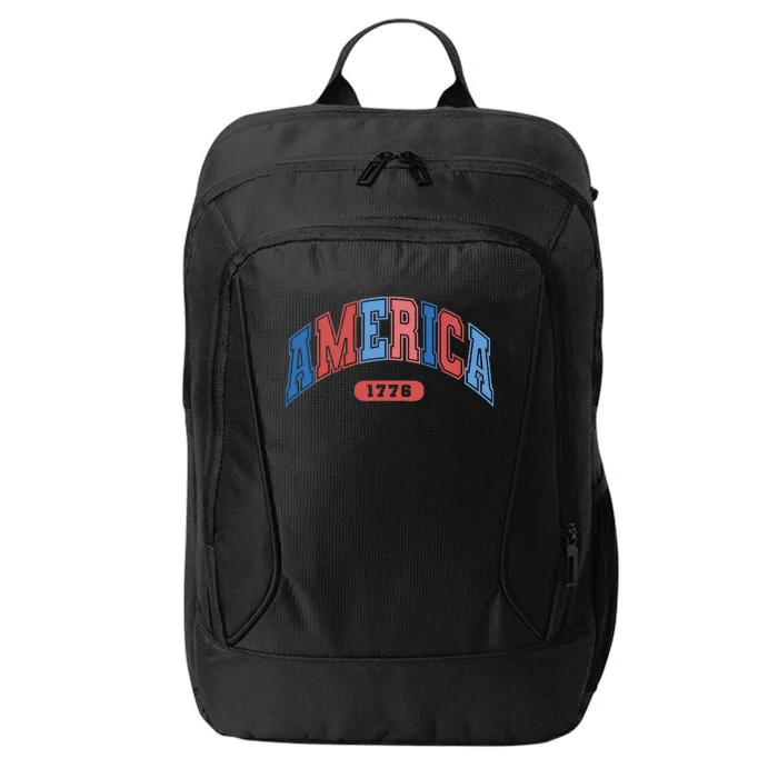 America 1776 4th Of July Retro America Baseball City Backpack