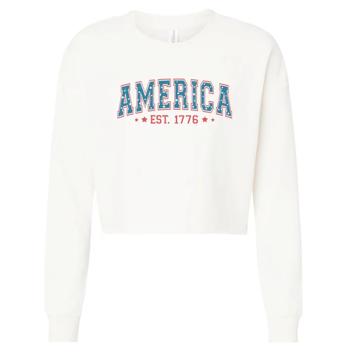 America 1776 Cropped Pullover Crew