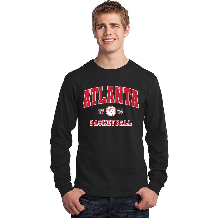 Atlanta 1946 Basketball Vintage Retro Atlanta Basketball Tall Long Sleeve T-Shirt