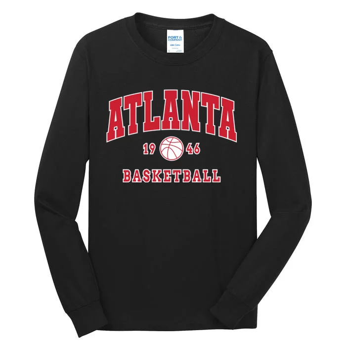 Atlanta 1946 Basketball Vintage Retro Atlanta Basketball Tall Long Sleeve T-Shirt