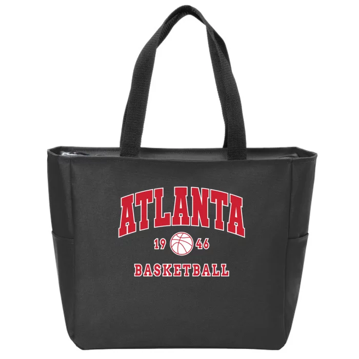 Atlanta 1946 Basketball Vintage Retro Atlanta Basketball Zip Tote Bag