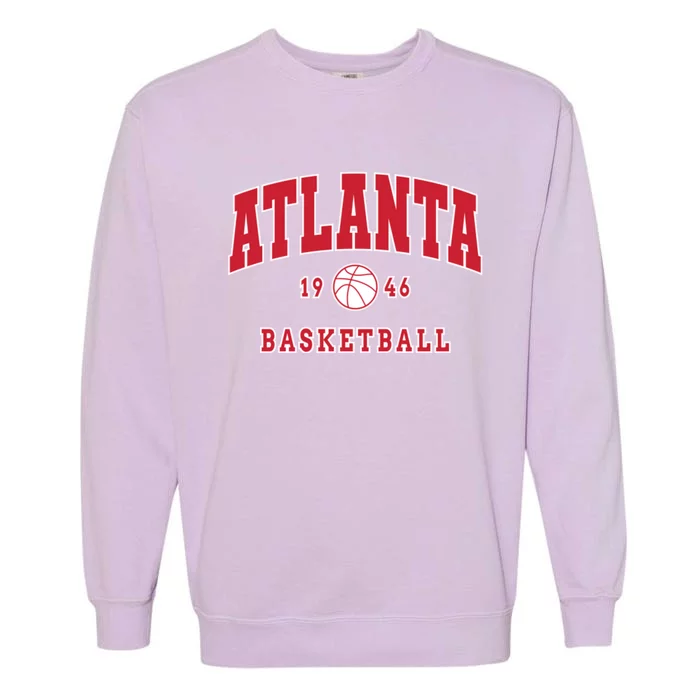 Atlanta 1946 Basketball Vintage Retro Atlanta Basketball Garment-Dyed Sweatshirt