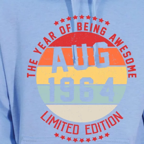 Aug 1964 Birthday The Year Of Being Awesome Gift Unisex Surf Hoodie