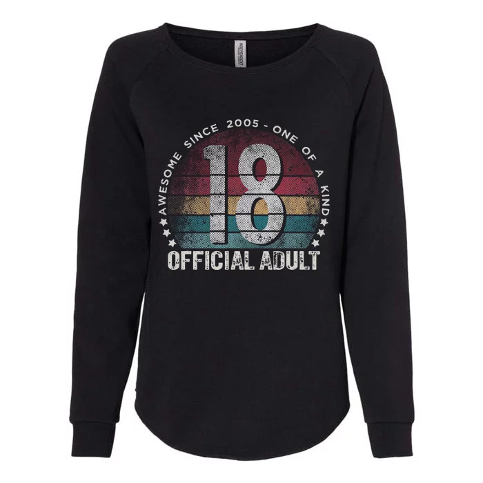 Adult 18th Birthday 18 Year Old Gifts Vintage 2005 Cute Womens California Wash Sweatshirt