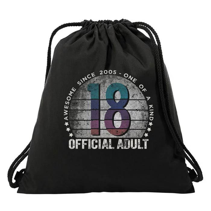 Adult 18th Birthday 18 Year Old Gifts Vintage 2005 Love Drawstring Bag