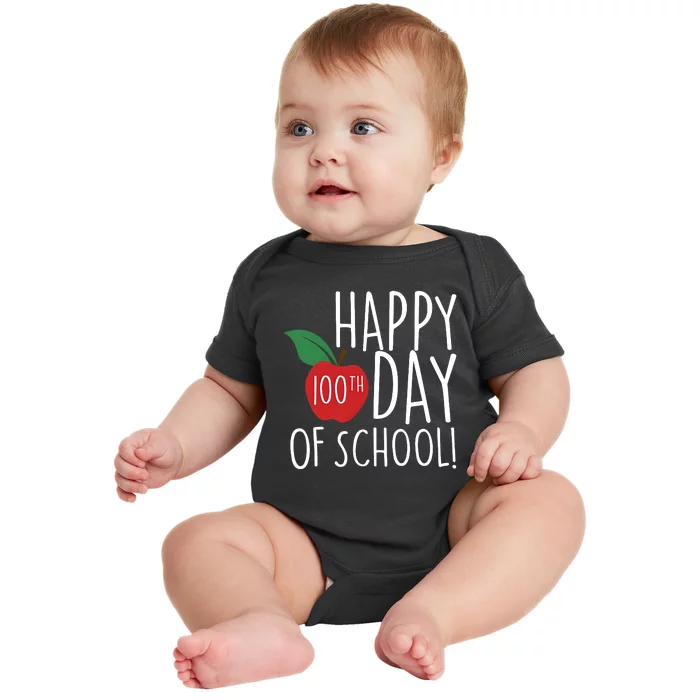 Apple 100 Days Of School Baby Bodysuit