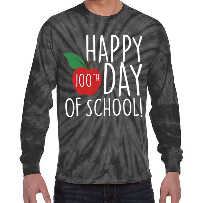 Apple 100 Days Of School Tie-Dye Long Sleeve Shirt