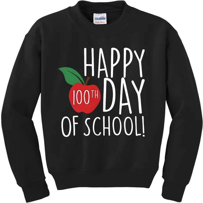 Apple 100 Days Of School Kids Sweatshirt