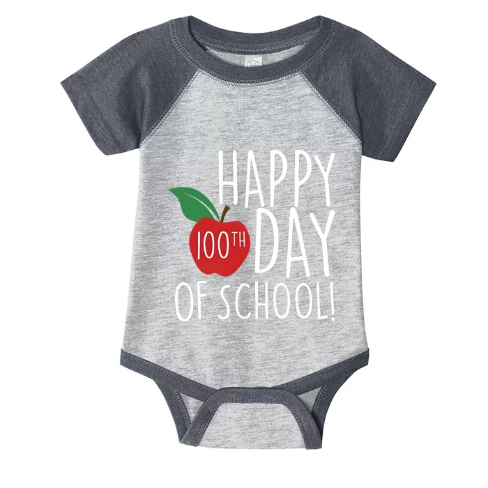 Apple 100 Days Of School Infant Baby Jersey Bodysuit