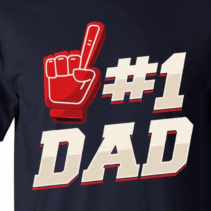 Athletic 1 Dad Number 1 Father Dad Fathers Day Tall T-Shirt