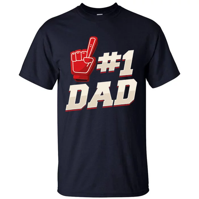 Athletic 1 Dad Number 1 Father Dad Fathers Day Tall T-Shirt