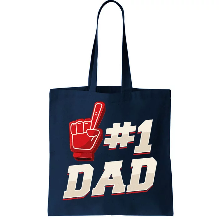 Athletic 1 Dad Number 1 Father Dad Fathers Day Tote Bag