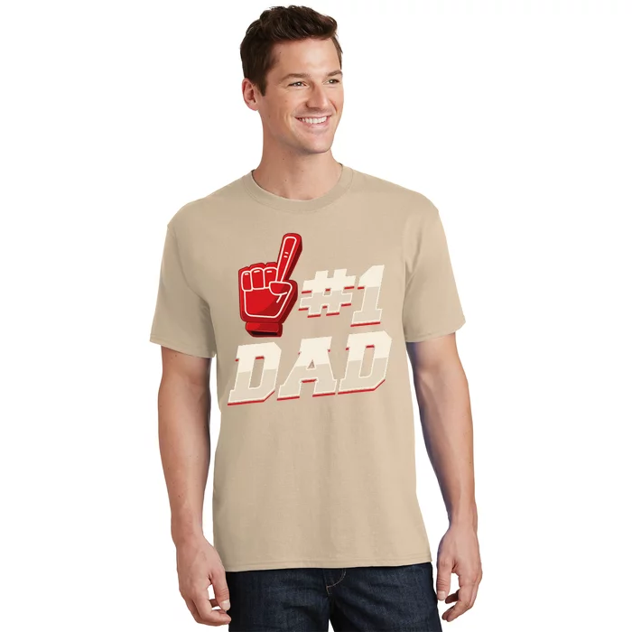 Athletic 1 Dad Number 1 Father Dad Fathers Day T-Shirt