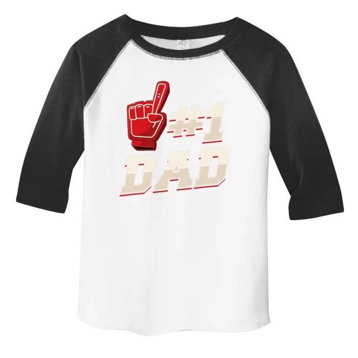 Athletic 1 Dad Number 1 Father Dad Fathers Day Toddler Fine Jersey T-Shirt