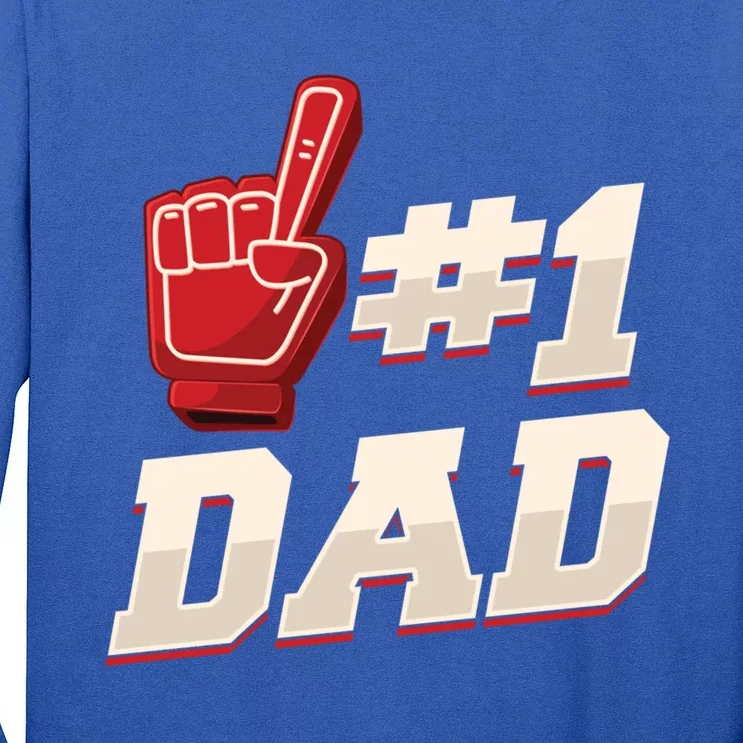 Athletic # 1 Dad Number 1 Father Dad FatherS Day Gift Long Sleeve Shirt