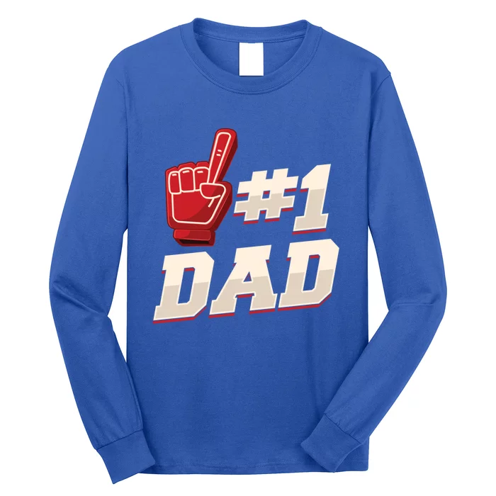 Athletic # 1 Dad Number 1 Father Dad FatherS Day Gift Long Sleeve Shirt