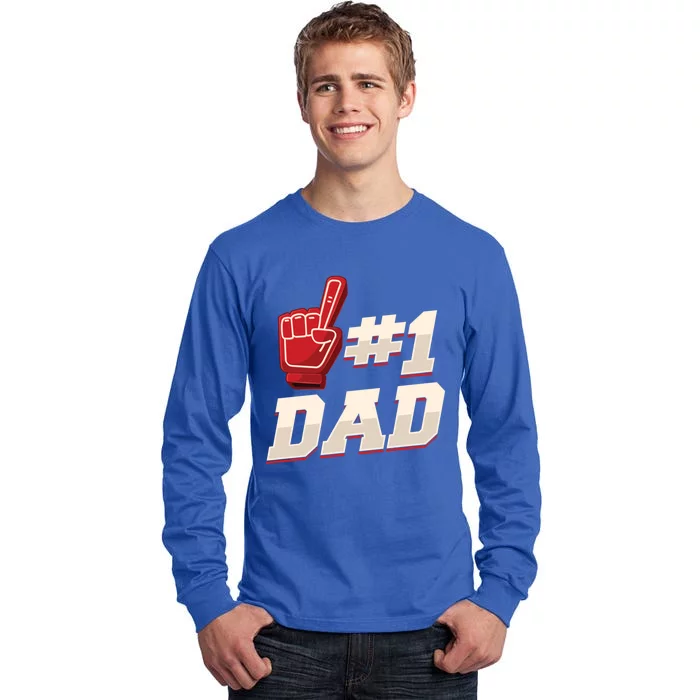 Athletic # 1 Dad Number 1 Father Dad FatherS Day Gift Tall Long Sleeve T-Shirt