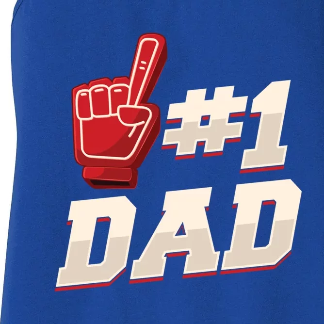 Athletic # 1 Dad Number 1 Father Dad FatherS Day Gift Women's Racerback Tank