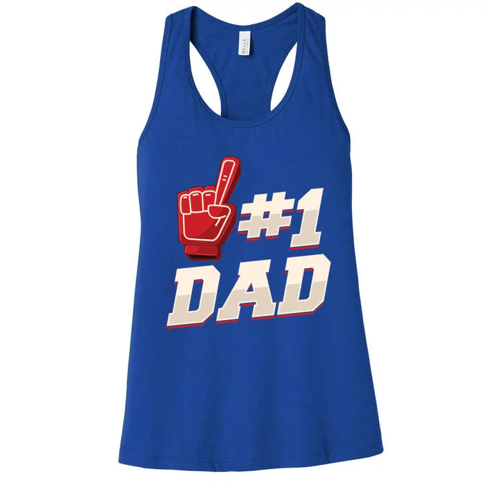 Athletic # 1 Dad Number 1 Father Dad FatherS Day Gift Women's Racerback Tank