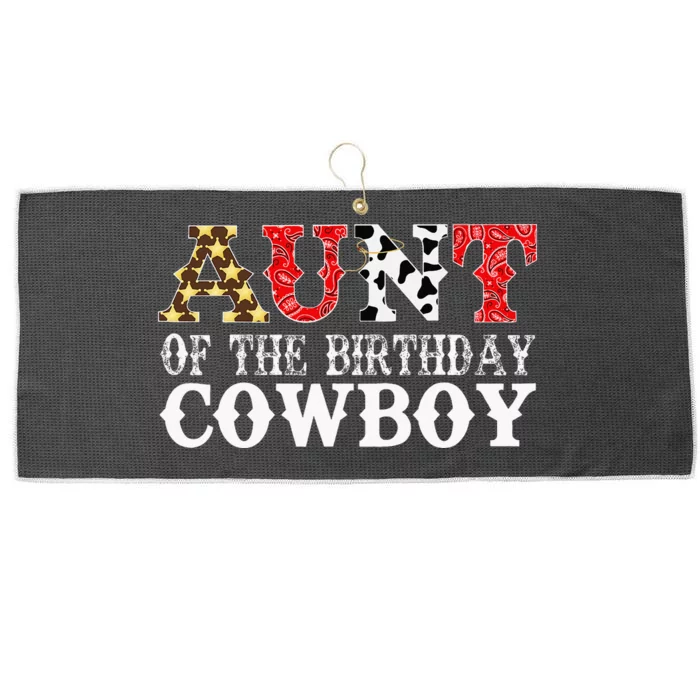 Aunt 1st First Birthday Cowboy Western Rodeo Large Microfiber Waffle Golf Towel