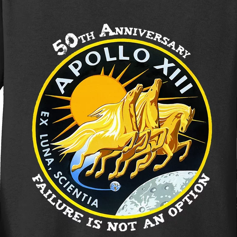 Apollo 13 Failure Is Not An Option Kids Long Sleeve Shirt