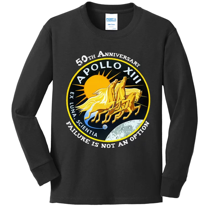 Apollo 13 Failure Is Not An Option Kids Long Sleeve Shirt